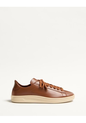 Valentino Garavani Royco Trainer In Nappa Calfskin Man TOBACCO 39