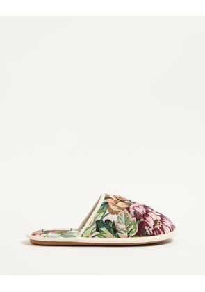 Valentino Garavani Ta Chambre Slide In Voyage Imaginaire Fabric Man MULTICOLOUR/IVORY 39