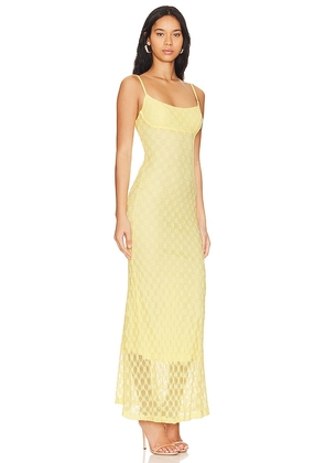 Bardot Adoni Mesh Maxi Dress in Yellow. Size 10. Also in 12, 2, 4, 6, 8.