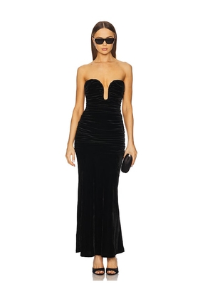 Bardot Elvira Velvet Maxi Dress in Black. Size 2. Also in 6.