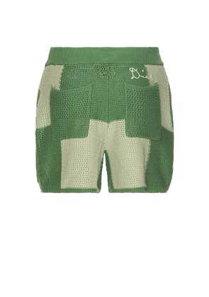 Diet Starts Monday Checker Crochet Short in Sage. Size M. Also in S, XL/1X.