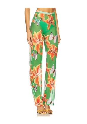 Juliet Johnstone Mesh Pant in Green. Size M. Also in S, XL/1X, XS.