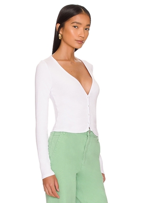 LA Made Sweet V Cardigan in White. Size M. Also in L, S, XL, XS.