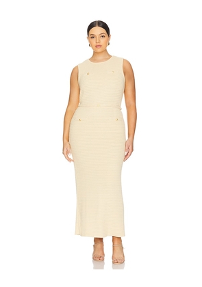 L'Academie by Marianna Eleanor Midi Dress in Yellow. Size L. Also in XL.