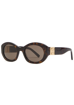 Givenchy Oval-frame Sunglasses - Brown Havana - One Size