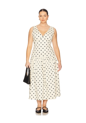 L'Academie by Marianna Polina Midi Dress in Cream. Size L. Also in M, XL.