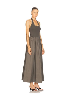 St. Agni Halter Gathered Dress in Brown. Size M. Also in L, S, XS.
