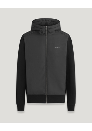 Belstaff Alloy Zip Through Hoodie Men's Cotton Fleece Black Size 2XL