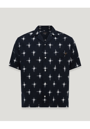 Belstaff Tide Shirt Men's Cotton Dark Ink / Natural Size XL