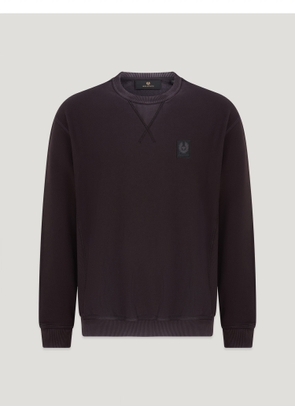 Belstaff Hockley Crewneck Sweatshirt Men's Negative Dye Fleece Washed Black Size L