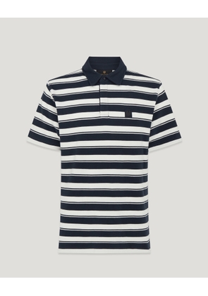 Belstaff River Polo Men's Cotton Pique Dark Ink / Natural Size XL