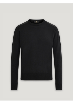Belstaff Kerrigan Crew Neck Men's Merino Wool Black Size XL