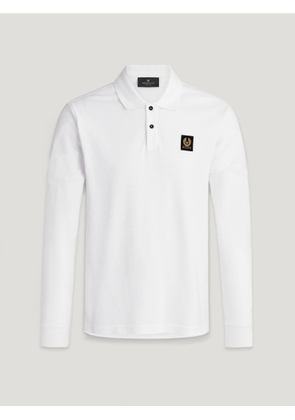 Belstaff Long Sleeved Polo Men's Cotton Pique White Size L