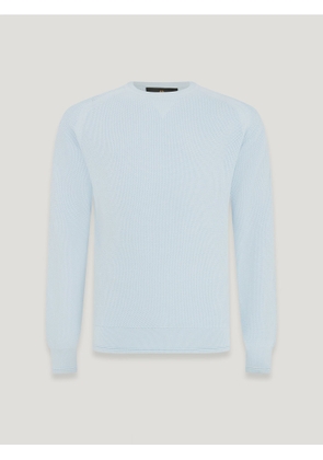 Belstaff Guide Crewneck Jumper Men's Organic Cotton Sky Blue Size S