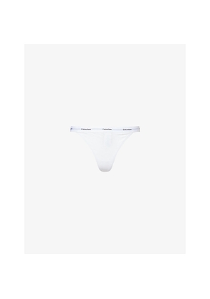Womens Calvin Klein Ribbed Cotton-Blend String Thong