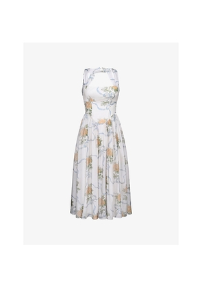 Womens House of CB Minerva Floral-Print Chiffon Midi Dress