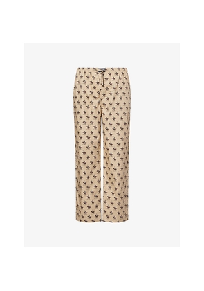 Mens Polo Ralph Lauren Relaxed-Fit Graphic-Pattern Cotton-Poplin Pyjama Bottoms