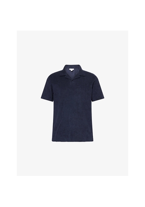 Mens Sunspel Towelling Camp-Collar Cotton Polo Shirt