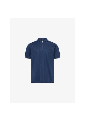 Mens Fred Perry Embroidered-Logo Cotton-Blend Polo Top