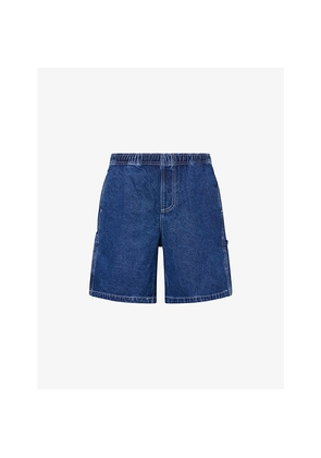 Mens Obey Easy Brand-Patch Carpenter Denim Shorts