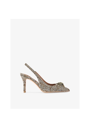 Womens Kurt Geiger London Belgravia High Slingback Crystal-Embellished Heeled Courts