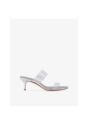 Womens Christian Louboutin Just Nothing 55 Leather Heeled Mules