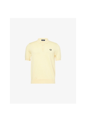 Mens Fred Perry Brand-Embroidery Short-Sleeves Cotton-Knit Polo Shirt