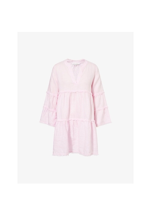 Womens Heidi Klein Baie De Cassis Linen Kaftan Mini Dress