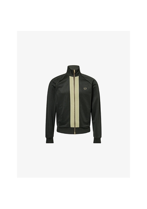 Mens Fred Perry Chenille Tape Raglan-Sleeves Woven Track Jacket