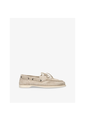 Mens John Lobb Foil Suede Boat Shoes