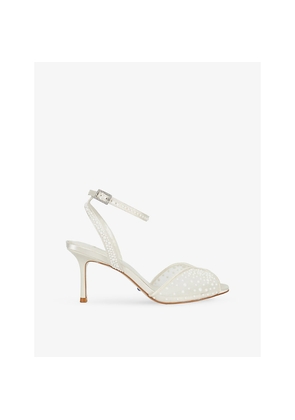 Womens Dune Musing Embellished Mesh Ankle-Strap Heels