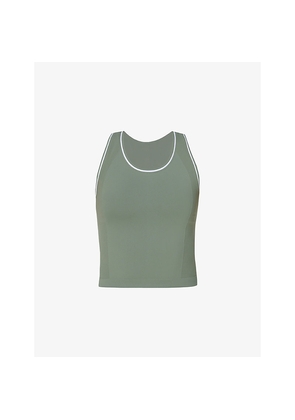 Womens Sweaty Betty Athlete Crop Seamless Stretch-Woven Gym Vest Top