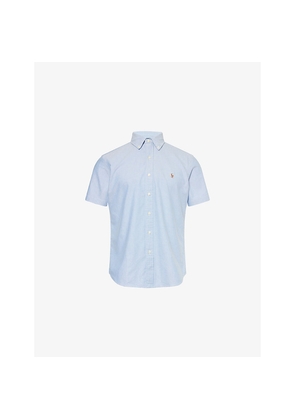 Mens Polo Ralph Lauren Button-Down Short-Sleeves Cotton-Poplin Shirt