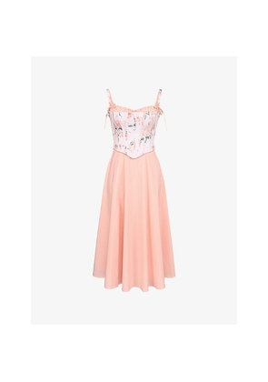 Womens House of CB Clarabelle Detachable Corset Stretch-Cotton Midi Dress