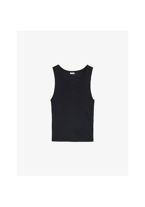 Womens Loewe Anagram Ribbed Silk-Jersey Tank Top