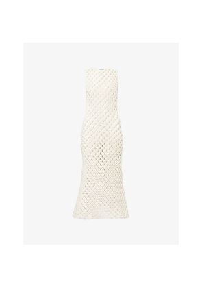 Womens Alaia Knot Sleeveless Cotton-Blend Maxi Dress