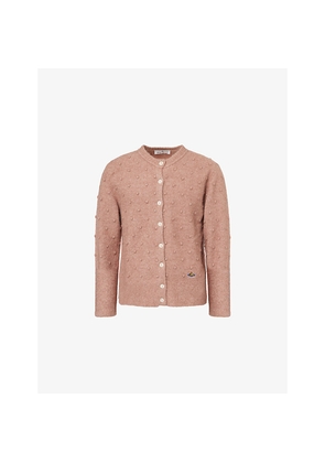 Mens Vivienne Westwood Rubina Orb-Embroidery Stretch-Wool Blend Cardigan