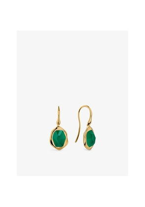 Womens Monica Vinader Odyssey 18ct Gold Vermeil-Plated 925 Sterling Silver and Onyx Wire Earrings