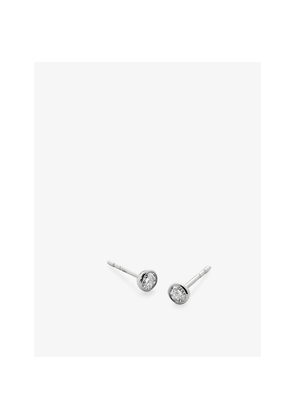 Womens Monica Vinader Solitaire 14ct White-Gold and 0.2ct Brilliant-Cut Lab-Grown Diamond Stud Earrings