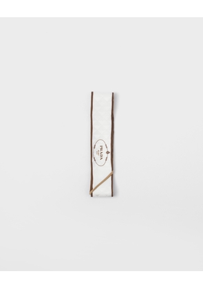 Printed silk twill jacquard skinny scarf