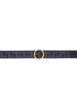 Bottega Veneta Navy Maxi Intreccio Belt