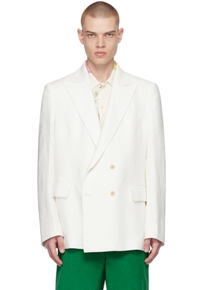 Bode White Double-Breasted Blazer