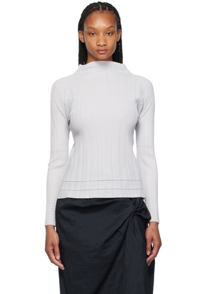 PLEATS PLEASE ISSEY MIYAKE Gray Soft Pleats Turtleneck