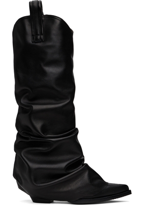 R13 Black Mid Cowboy Sleeve Boots