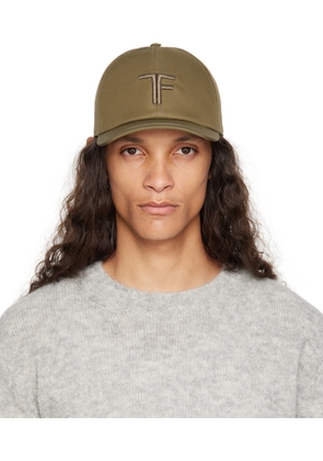 TOM FORD Khaki Canvas & Smooth Leather Cap