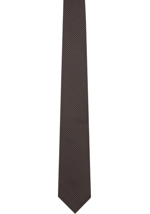 TOM FORD Brown Pois Jacquard Tie