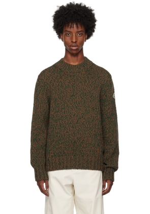 Moncler Green & Brown Mouliné Virgin Wool Sweater