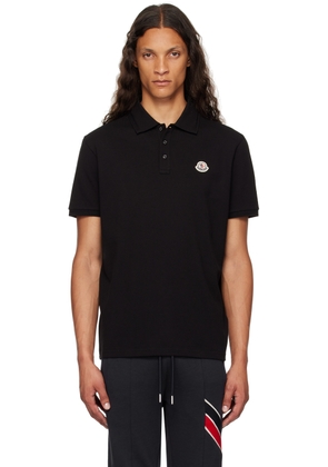 Moncler Black Logo Patch Polo