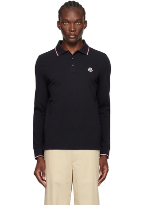 Moncler Navy Long Sleeve Polo