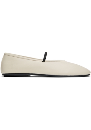 The Row Off-White Elastic Ballerina Flats